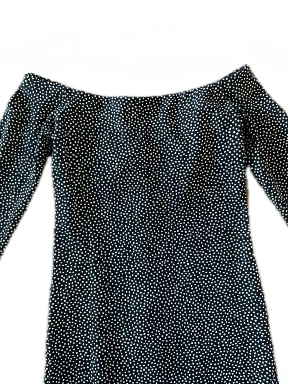 Zara Black and White Polka Dot Off the Shoulder Dress Size Medium NWT - Picture 6 of 12